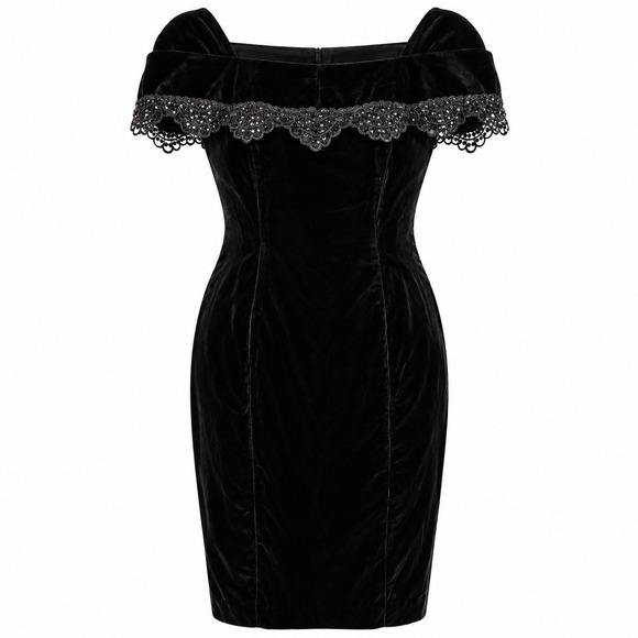 Jessica Howard Dresses & Skirts - Jessica Howard Goth Coquette Velvet Dress Women 12 Whimsigoth Victorian Vampy